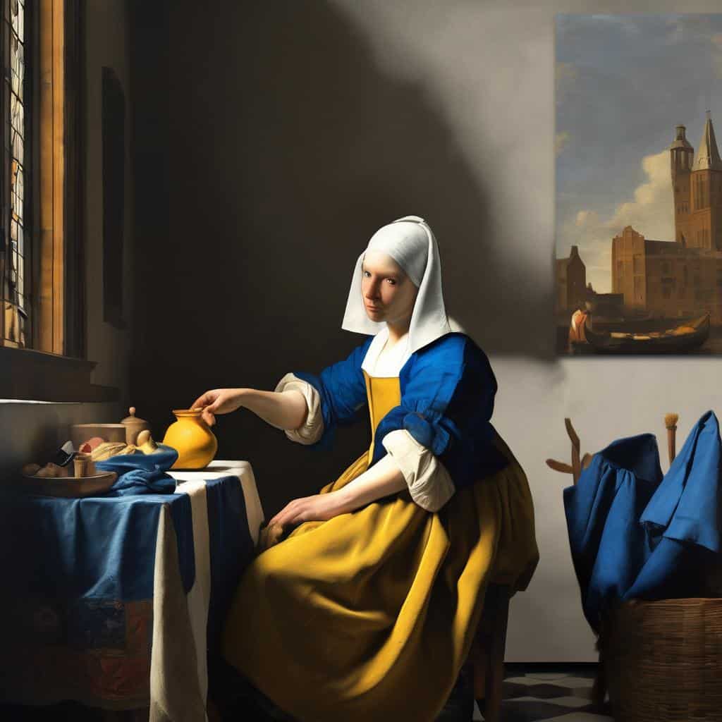 Παλιότερη ζωγραφική σύγχρονης τέχνης με έμφαση στην καινοτομία και δημιουργία.